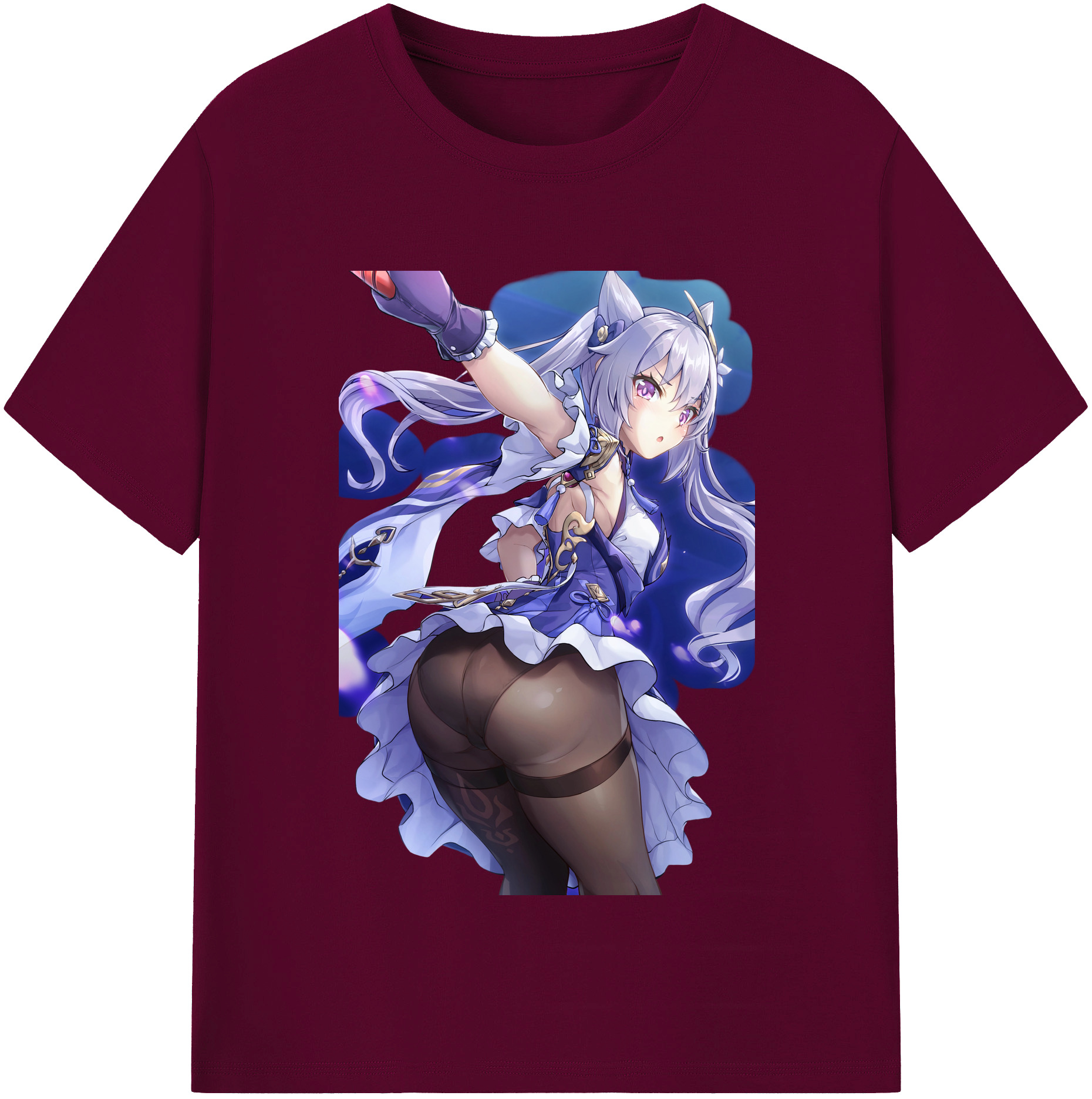 げんし神 刻晴 こくせい genshin Kokusei レディースカジュアルプリントTシャツ（綿100％）